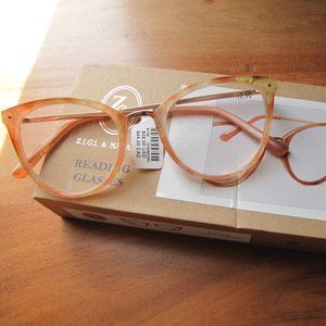 Anthropologie Zigi & Marais Pink Cateye Reading Glasses Readers 2.50